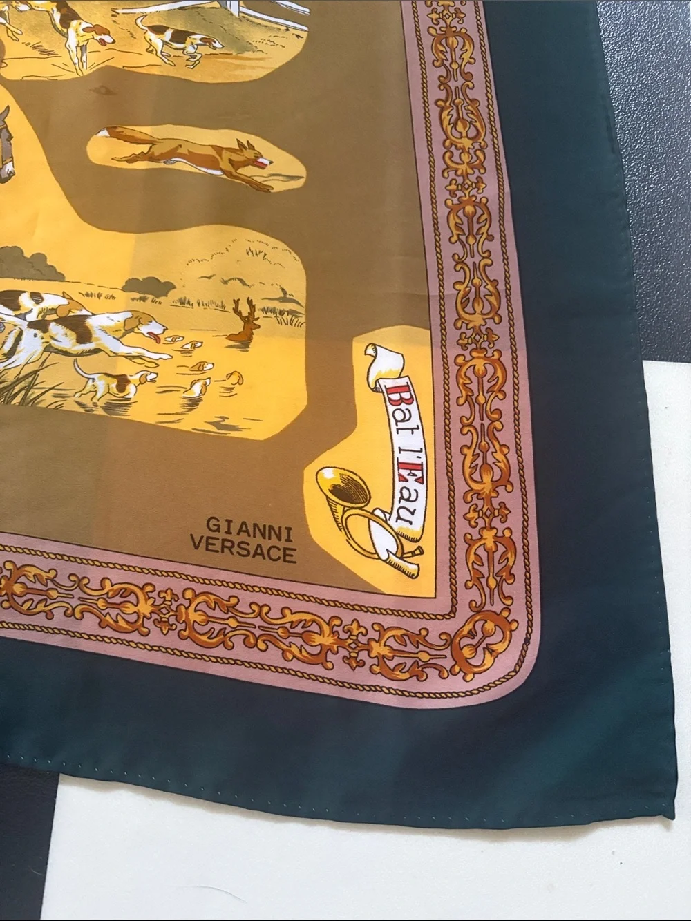 Vintage Gianni Versace 100% silk equestrian scarf